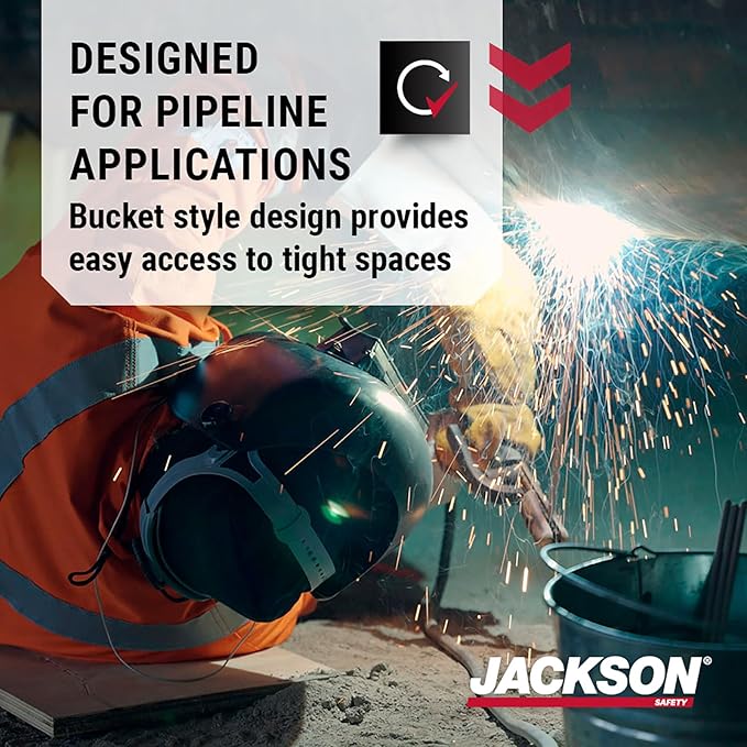 Jackson Safety PL 280 Pipeline Welding Hood - Flip Front Welding Helmet - Shade 10, ANSI Z87.1 (Multiple Headgear Styles and Colors)