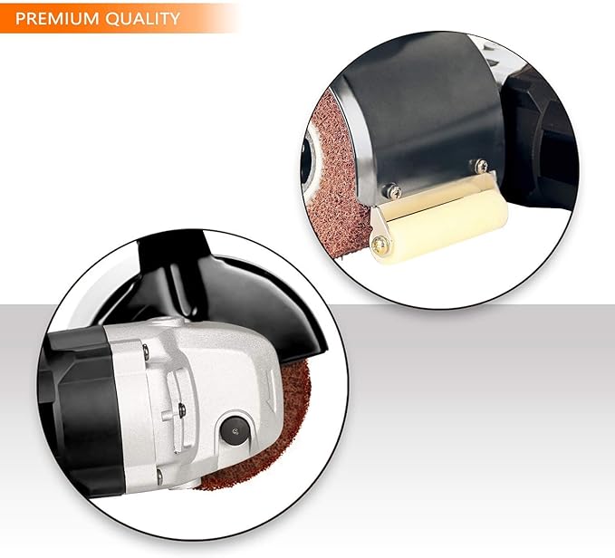 Burnishing Polishing Machine, ZFE 1200W 110V Burnishing Polishing Machine Polisher/Sander Set with 4PCS Non-woven Burnishing Wheels (80# 120# 240# 360#) for Metal and Stainless Steel Polishing