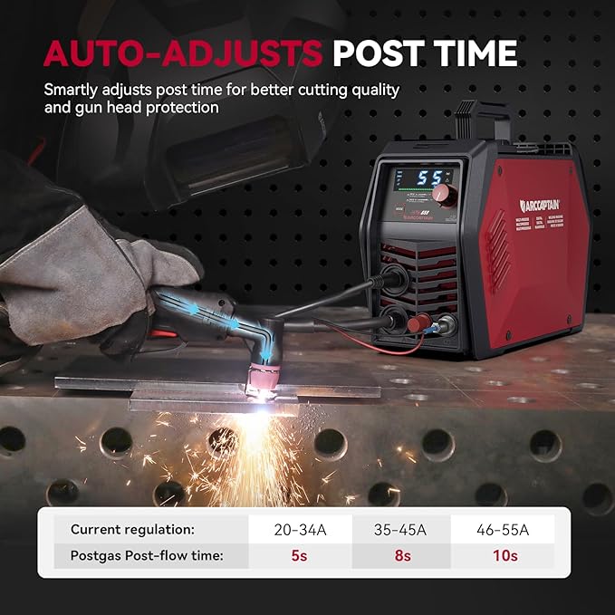 ARCCAPTAIN iControl Cut55 Pro Plasma Cutter, [APP Control] 55 Amp Non-Touch Pilot Arc 110V/220V Plasma Cutter Machine, Large LED Display and 2T/4T, 3/4 inch Maximum Cut, DC Inverter IGBT