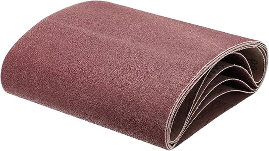 uxcell 5pcs 8" x 19" Sanding Belts 60 Grits Aluminum Oxide Abrasive Belt Sander Paper Sanding Papers for Metal Wood Grinding Polishing, Reddish Brown