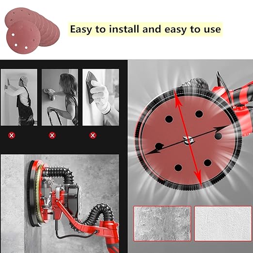 20 Pack 9 Inch 6 Hole 150 Grit Hook-and-Loop Sanding Discs - Aluminum Oxide Sander Disc Grinding Abrasive Sandpaper for ‎9" Powe Drywall Sander.