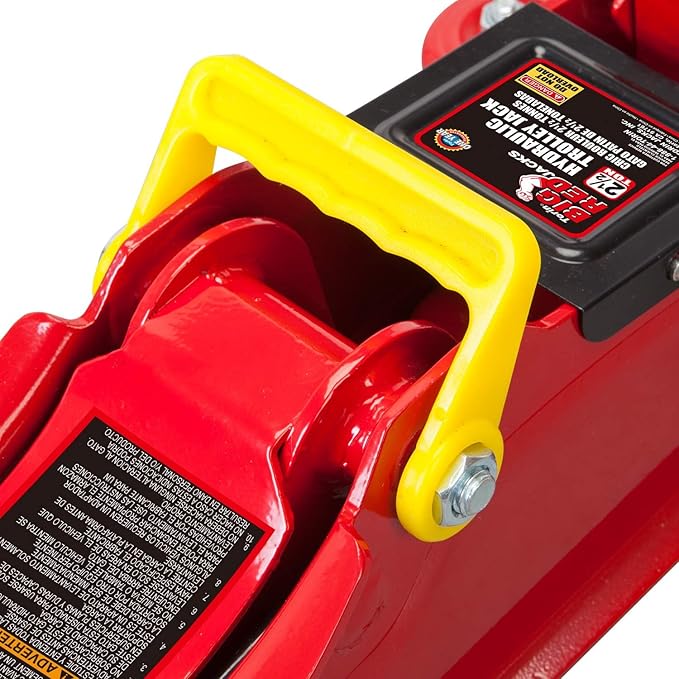 BIG RED T825051-1 Torin Hydraulic Low Profile Trolley Floor Jack with Single Piston Quick Lift Pump, 2.5 Ton (5,000 lb) Capacity - Red