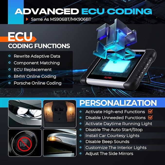 Autel MaxiPRO MP808S Scanner, 2025 Bidirectional Scan Tool, 2-Year Update, Advanced ECU Coding as MP900BT / MS906 PRO, 30+ Service, All System Diagnostic, Upgraded of MX900 MK900BT MK808S MP808BT PRO