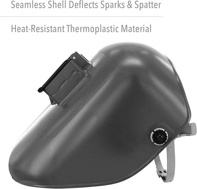 Fibre-Metal by Honeywell Tigerhood Classic Thermoplastic Welding Helmet with Speedy Loop Hard Hat Mount, Gray (5906GY) Medium