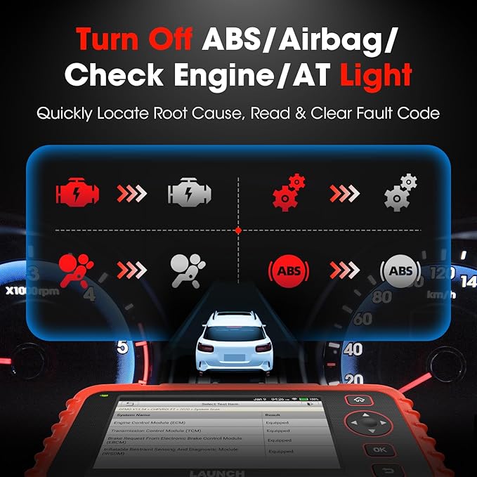 Launch OBD2 Scanner CRP123X V2.0, 2025 Lifetime Update WiFi Scan Tool, Engine at SRS Airbag Scanner, 7 Resets Diagnostic Scanner, Code Reader for All Cars, AutoVIN, FCA SGW, Voltage Monitor