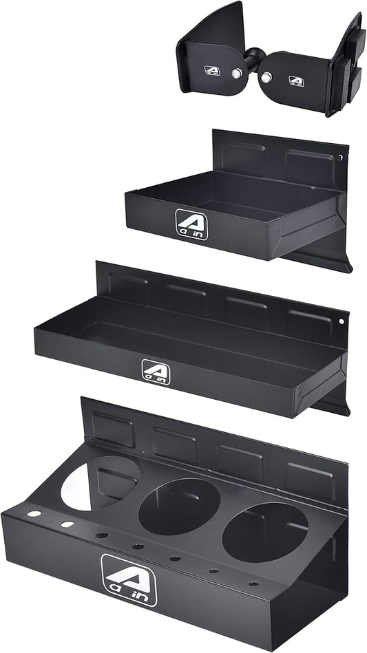 Eisen trayset 4pc Magnetic Toolbox Tray Set, Magnetic Tool Box holder for Cabinet Side Shelf Storage Van Workshop, Tool Trays, Paper Towel Holder and Spray Can Holder, Black