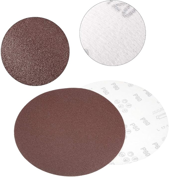 uxcell 9 Inch Sanding Disc 80 Grits Flocking Sandpaper for Sander 10 Pcs