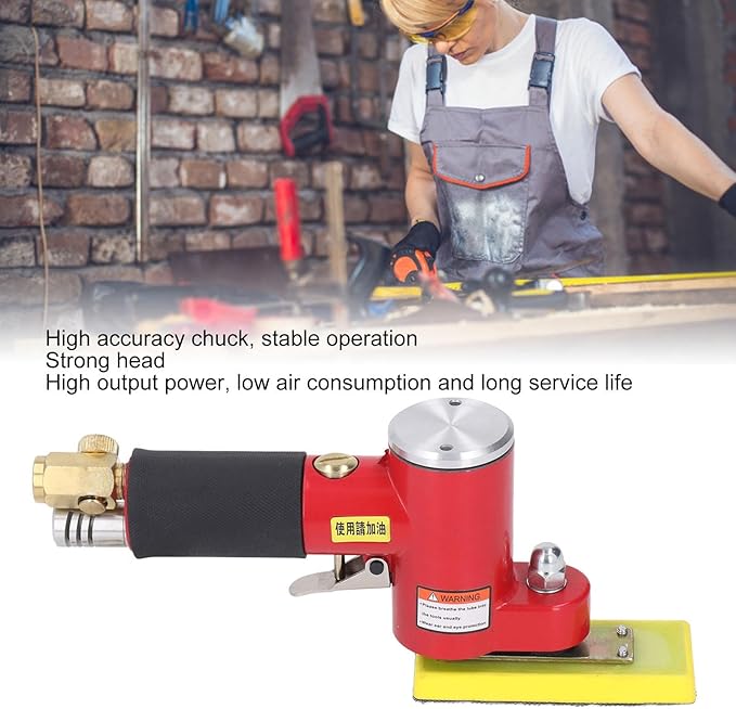 Jadeshay Random Orbital Sander Pneumatic Tool, High Power Push Switch Palm Sander with Air Filter, Zinc Alloy Construction, for Auto Body, Woodworking & Polishing