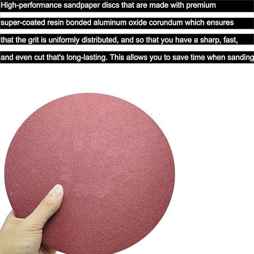 20 PCS 7 Inch 80 Grit Sanding Discs Sandpaper -7" Hook-and-Loop Aluminum Oxide Sander Paper Grinding Polishing for Drywall Random Orbit Sander