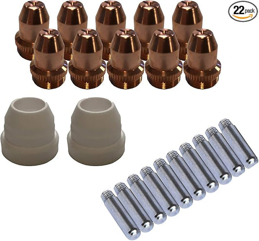 Lotos LCS22 Plasma Cutter Consumables Sets for Brown Color LT5000D and Brown Color CT520D (22 Pieces)