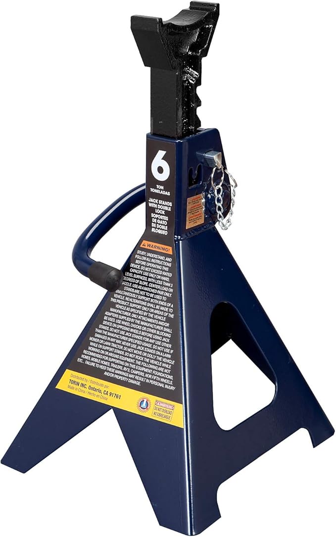 TCE 6 Ton (12,000 LBs) Capacity Double Locking Steel Jack Stands, 2 Pack, Blue, AT46002AU