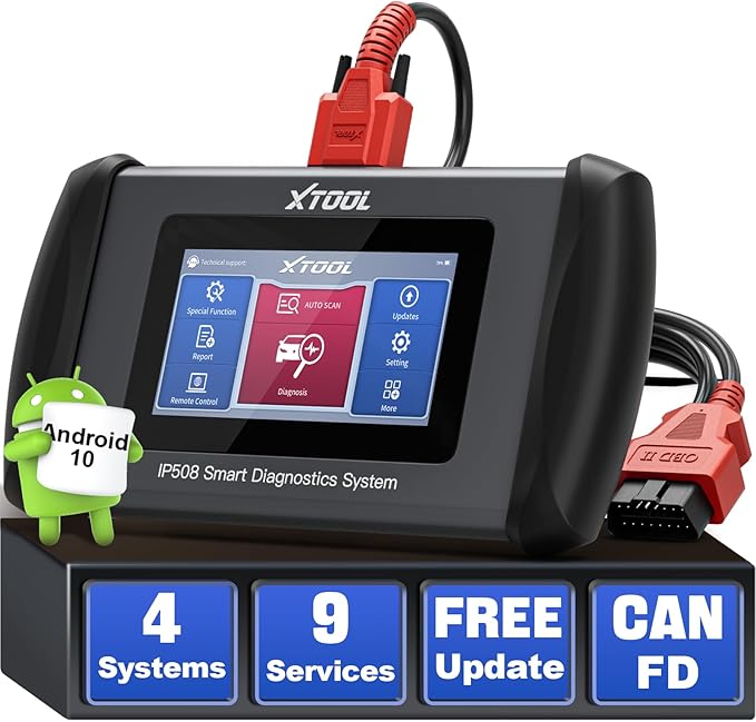 Code Reader for Cars and Trucks, XTOOL InPlus IP508 Engine ABS SRS Transmission Car Diagnostic Tool with Oil Reset, EPB, SAS, BMS, Throttle, Check Engine Code Reader, Android 10.0