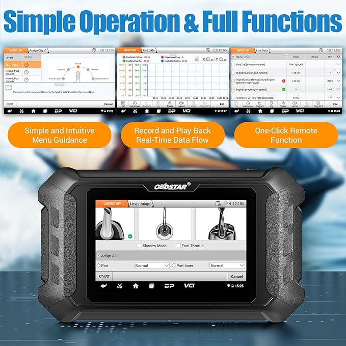 iScan SEA-DOO Marine Diagnostic Tablet OBD2 Diagnostic Tool for BRP Jet Ski, Personal Watercraft, Outboard Motor - Read and Erase Fault Codes, Live Data, Active Test, 15+ Special Function