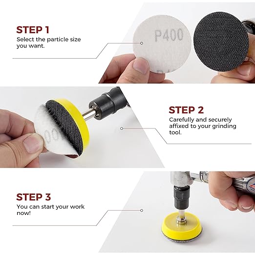 S SATC 2 Inch Hook and Loop Sanding Discs No-Hole Sandpaper 400 Grit Orbital Sander Pads for Sanders Drill 100PCS Aluminum Oxide Sandpaper Discs for Woodworking Wood Automotive Metal