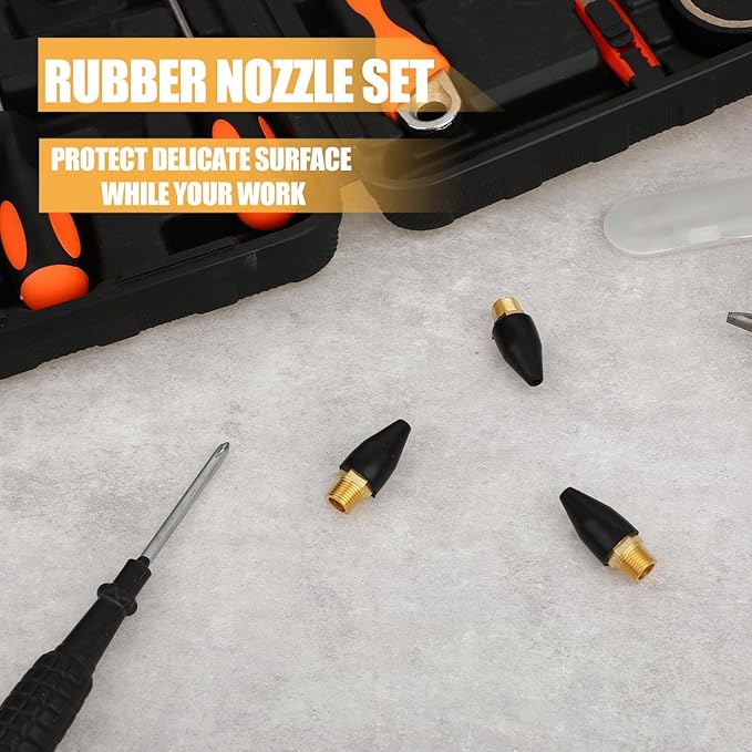 4 Pcs Air Nozzle Tip, Rubber Air Tool for Air Nozzle Tips, Black Air Hose Nozzle for Air Tool, Air Nozzle for Air Compressor, Air Pump Nozzles, Nozzles for Air Pump