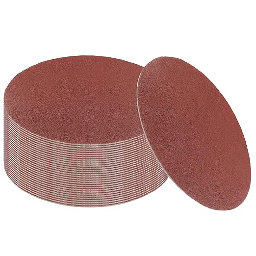 Biaungdo 30 Pcs 7-Inch Sandpapers Sand Discs Hook and Loop Grinding Polishing for Random Orbit Sander,100 Grit