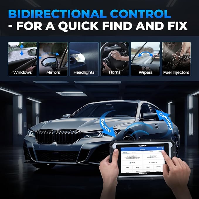 OBD2 Scanner Diagnostic Tool, TOPDON AD900BT Bidirectional Scan Tool with ECU Coding, 28+ Services, Automotive All Systems Diagnosis Scanner for Car with 2 Years Updates, Active Test