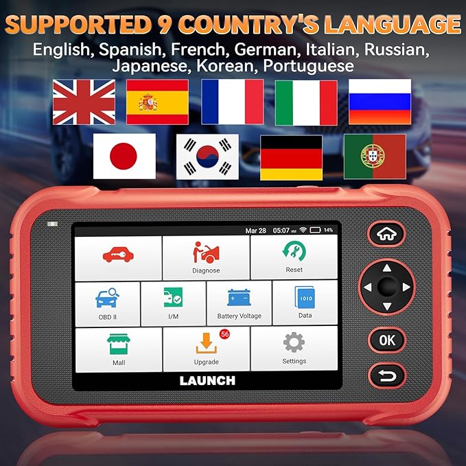 LAUNCH OBD2 Scanner CRP (Upgrade of CRP123I) Car Scanner, Engine/ABS/SRS/Transmission Diagnostic Scanner, 3 Reset Scan Tool, Check Engine Code Reader, Auto VIN,Battery Test