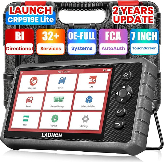 LAUNCH X431 CRP919E Lite Bidirectional Scan Tool, 2025 All System OBD2 Scanner Diagnostic Tool,Active Tests, 32+ Services,FCA AutoAuth,AutoVIN & AutoScan,2-Year Free Update,Upgraded of CRP909E