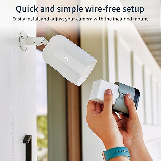 Arlo Pro 5S 2K XL Spotlight Camera - Wireless Home Security Camera with Spotlight, Longer Battery Life, Color Night Vision, Dual-Band Wi-Fi & 2-Way Audio - White, 3 Pack, VMS4362P
