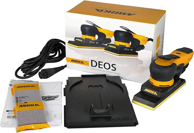 Mirka DEOS Direct Electric Orbital Sander Tool 383XCV / 2.75 inch x 8 inch / 3mm orbit/Dust-free Sanding / MID3830201US