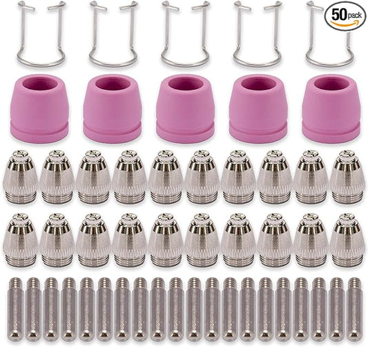 SG-55 AG-60 WSD-60 Plasma Cutter Cutting Torch Tip Nozzles Consumables Kit, .045'' 50PCS (AG60)