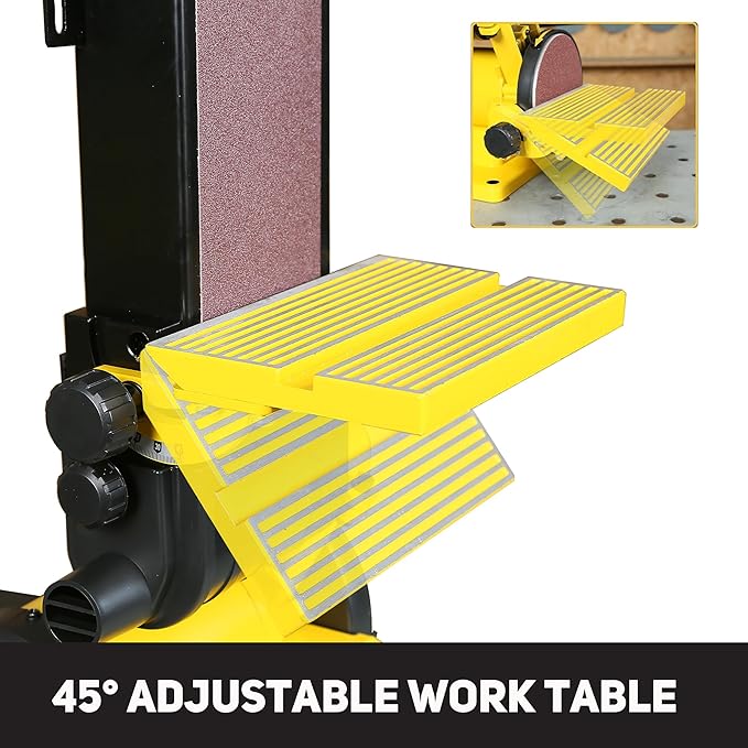 4.3A Belt Sander, 4 x 36 in. Belt & 6 in. Disc Sander, Double Dust Exhaust Port, Steel Base, 2Pcs Sandpapers Included