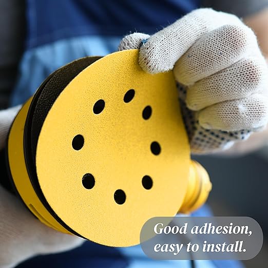 100 Pcs 5 Inch 8 Hole Sanding Discs, Bellairis Round Hook and Loop Sandpaper for Random Orbital Sander, 60/80/100/120/150/220/320/400/600/800 Mix Grit Sand Paper for Woodworking and Automotive