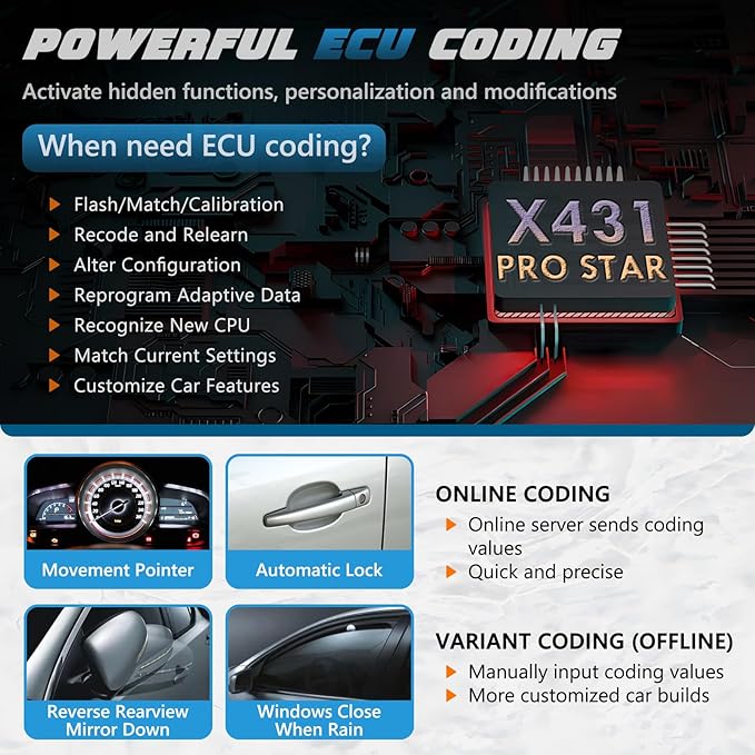 LAUNCH X431 PRO Star [2025 Lastest Version] Bi-Directional Diagnostic Scanner, 37+ Services, ECU Coding, Full System OBD2 Scan Tool with CANFD, DoIP, FCA AutoAuth, Quick Guided, 2 Years Free Update