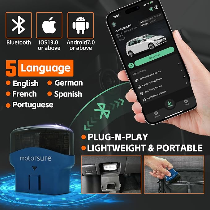 Bidirectional OBD2 Scanner Bluetooth Diagnostic All System Scan Tool Car Code Reader Compatible with BMW Benz Audi Volkswagen Porsch Mini Skoda SEAT- iOS & Android