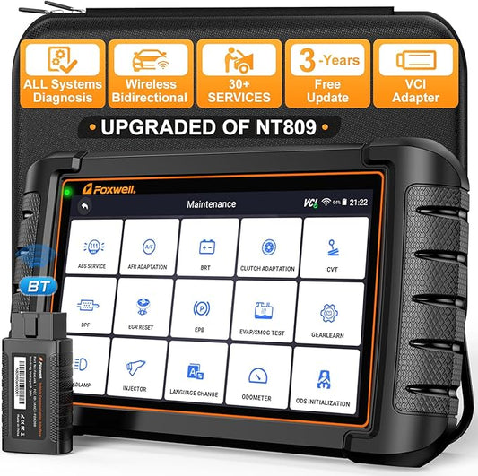 FOXWELL Scanner NT809BT Pro Wireless Bidirectional Scan Tool, OBD2 Scanner for Car with 30+ Resets, Injector Coding/Crank Sensor Relearn, All System Diagnostic Tool with 3-Year Update, DoIP & CAN FD