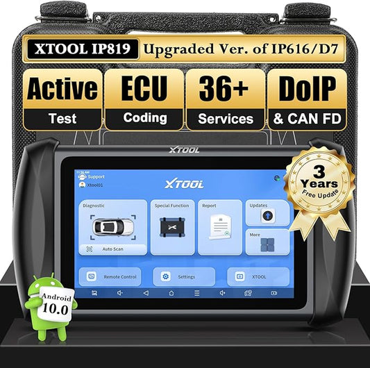 XTOOL IP819 V2.0 Bidirectional obd2 Scanner, 2025 Upgraded Scan Tool with Active Test, PMI Function, 36+ Resets, ECU Coding, Guided Function for VAG, All Systems Diagnosis for All Cars, 3-Year Update