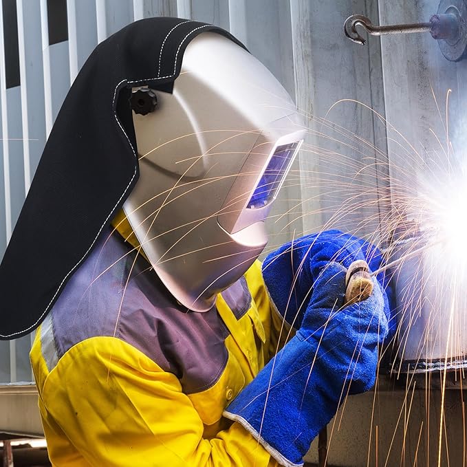 2 Pcs Welding Helmet Cover Welding Hood Welding Neck Protector Helmet Extended Cover Welding Head Cover Helmet Extended FR Cotton Headcover Compatible with Most Welding Helmets