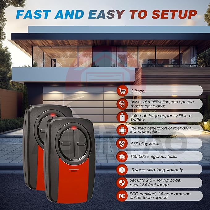 375LM 380UT Universal Liftmaster Garage Door Opener Remote (2Pack) 3-Years-Warranty