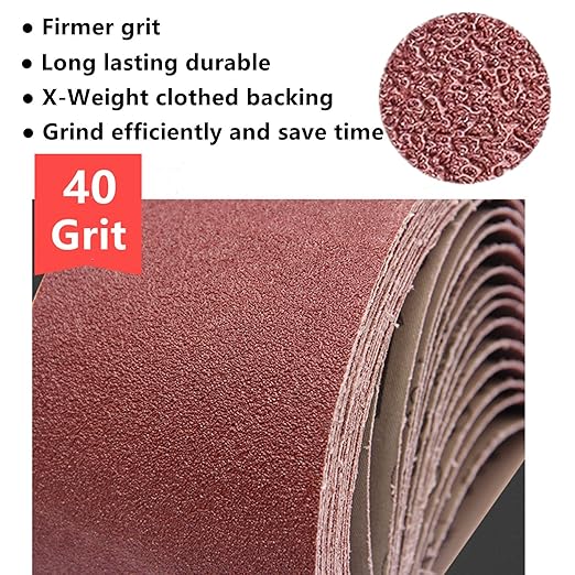 3 x 21 Inch Sanding Belts 40 Grits - 6 Pack 3 x 21'' Belt Sander Sanding Belts Best Aluminum Oxide Sanding Belt for Sanding Wood,Metal and Paint