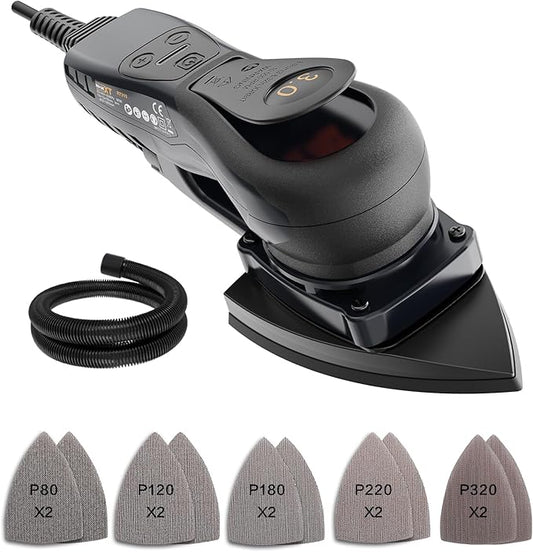 MAXXT Detail Sander, R7310, Mouse Sander with Efficient Dust Collection System, Compact Electric Sander with Multi-Function Hand Sander for Woodworking(Black)