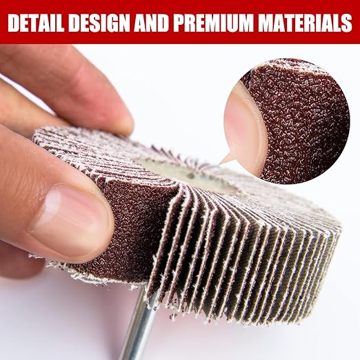 Abrasives Aluminum Oxide Shank Mounted Flap Wheels 40 Grit 1” x 1” x 1/4” Shank Mounted Sander for Deburring,Grinding, Sanding,Paint Removal - Polishing Wheel for Drill & Grinder (11pcs)