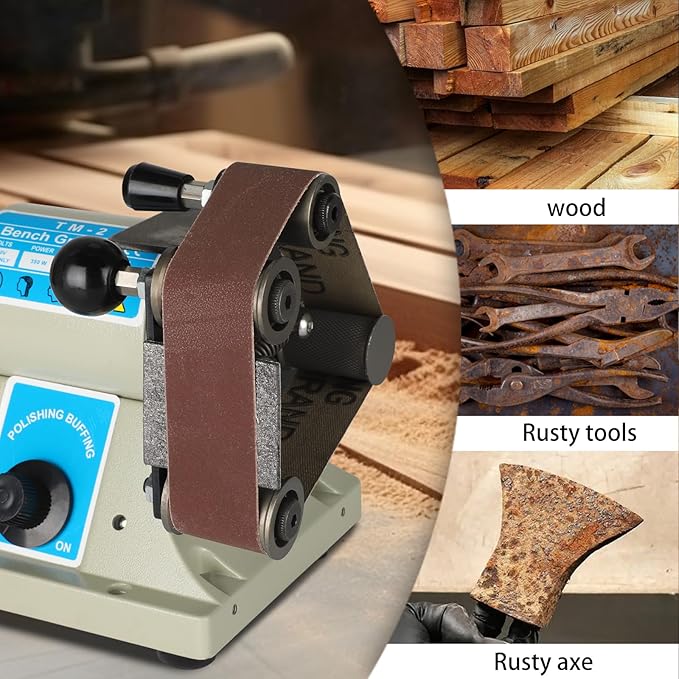 Multifunctional Wet & Dry Belt Sander,Rock Polisher,Variable Speed 1250-10000RPM, 350W Powerful Motor, Water Cooling System, Ideal for Metal, Wood, and Gemstone Polishing