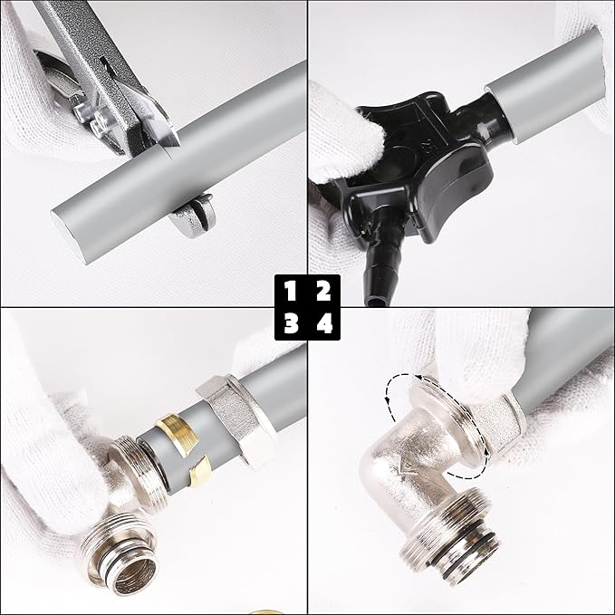3/4 Inch Compressed Air Piping System, 120FT HDPE Pipe, Air Compressor Fittings and Accessories, Wall Outlet Blcoks, Air Line Tubing Kit for Garage Shop