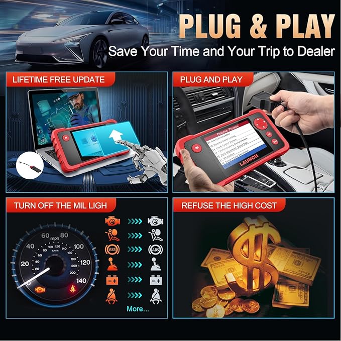 LAUNCH CRP123 V2.0 Plus Elite[2025 New Model]All System Scan Tool with 3 Reset Oil Service/Throttle Relearn/SAS Reset,OBD2 Scanner Diagnostic Tool