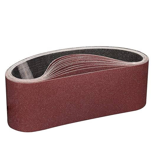 3 x 21 Inch Sanding Belts 120 Grits - 12 Pack Aluminum Oxide Sander Belts for Belt Sander Best for Sanding Wood,Metal and Paint