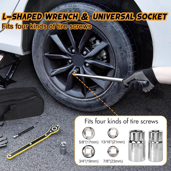 Car Jack Kit Scissor Jack for Car 2.5 Ton (5512 lbs) Scissor Jack Kit Universal Car Emergency Kit with Lug Wrench Tire Changing Kit for Car SUV