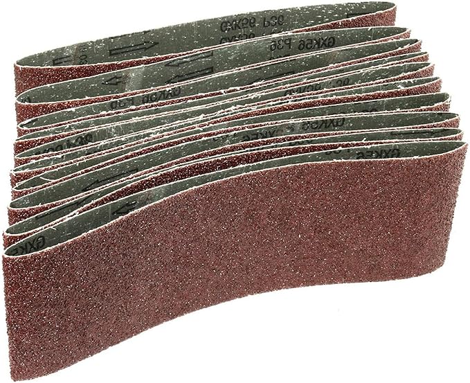 10 Pack 4 x 24 inch Sanding Belts 36 Grit Sanding Paper, Aluminum Oxide Abrasive Sander Belts for Metal Grinding Woodworking