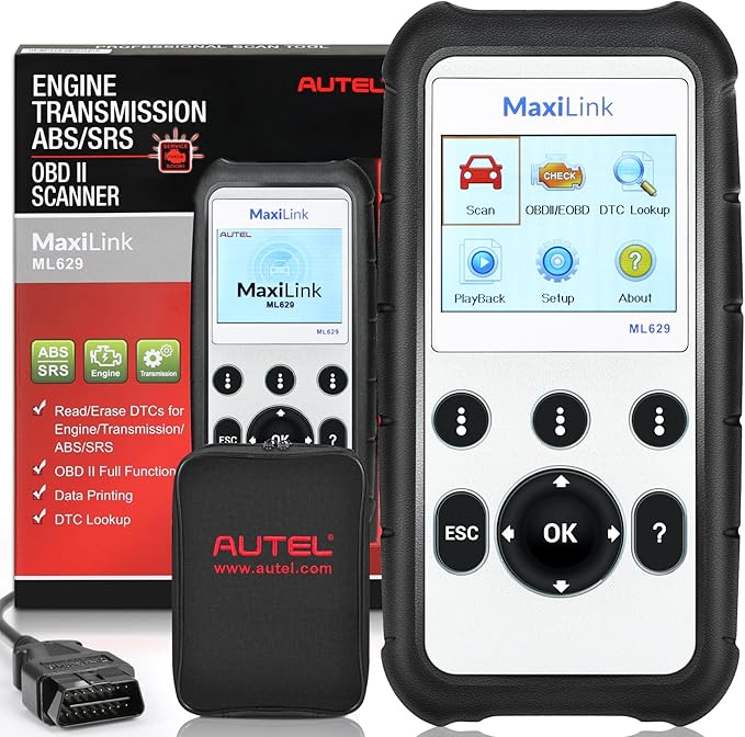 AUTEL MaxiLink ML629 Automobile OBD2 Scanner Code Reader, Vehicle Diagnostic Scan Tool, Full OBDII Car Code Reader Tool, Upgraded of AL519/AL619/ ML619 Model