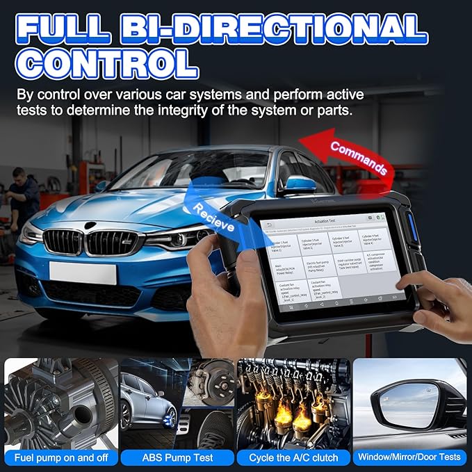 VDIAGTOOL Bidirectional Scan Tool VD70 Lite, 2025 Scanner for Car, OBD2 Scanner Diagnostic Tool, Full System Scan, 31+ Resets, CAN FD & DoIP