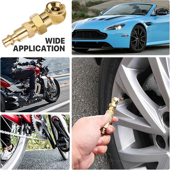 2-Packs Portable Air Chucks, Solid Metal Closed Ball Air Chuck with 1/4" NPT Standard Quick Plug, Tire Inflator Gauge Nozzle for Air Compressor Accessories