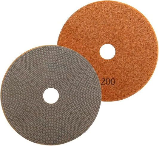 5 Inch Electroplated Diamond Polishing Pads for Stone Ceramic Metals Granite Marble Grinding for Sander Grinder(Grit 200-1pc)