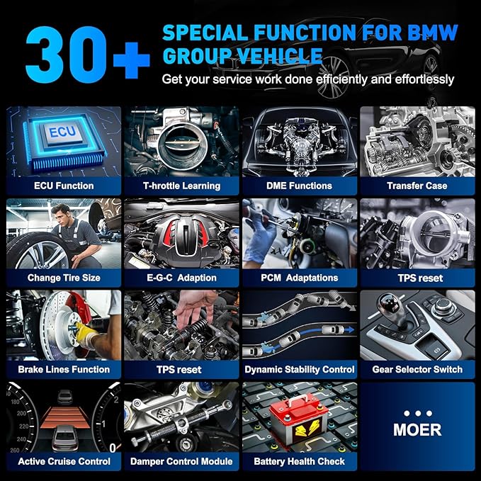 OBD2 Scanner Code Reader for BMW Mini Rolls-Royce Full System Diagnostic Scan Tool, 30+ Special Functions Incl Battery Registration Oil Light EPB ABS SAS DSC DME SRS Reset Bi-Directional Active Test