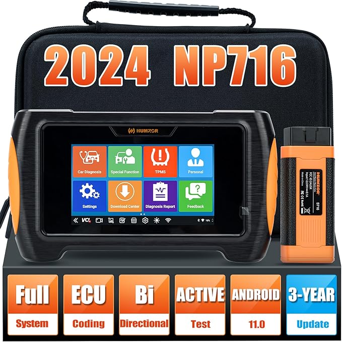 Bidirectional Scan Tool, Automotive Scanner Diagnostic Tool with ECU Coding, All Systems Scanner for Car, 3-Year Updates, 17+ Resets, ABS Bleed, Oil/SAS/TPMS/EPB Reset