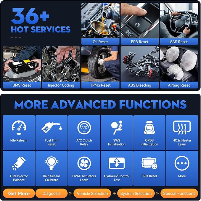 Bidirectional Scan Tool VDIAGTOOL VD70S, 2025 Wireless OBD2 Scanner Diagnostic Tool with 36+ Resets, FCA Autoauth, CAN FD & DoIP, All System, ECU Coding, PMI, V.A.G. Guide, 3 Years Update